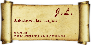 Jakabovits Lajos névjegykártya