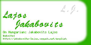 lajos jakabovits business card